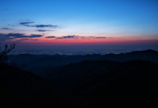 地平線と夕焼け